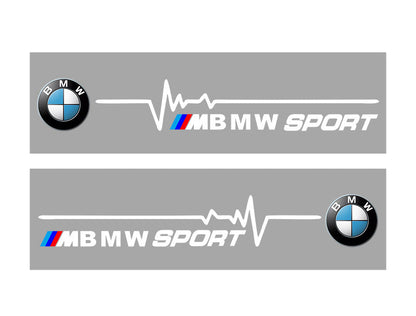 Стикери BMW Motorsport / Performance (сърдечен пулс) – комплект ляв/десен БЯЛ M-Motorsport