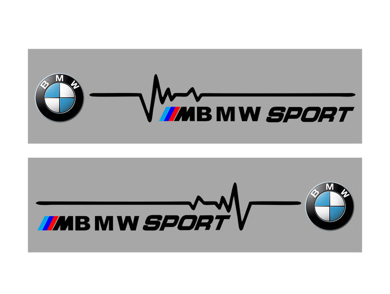 Стикери BMW Motorsport / Performance (сърдечен пулс) – комплект ляв/десен ЧЕРЕН M-Motorsport