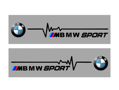 Стикери BMW Motorsport / Performance (сърдечен пулс) – комплект ляв/десен ЧЕРЕН M-Motorsport