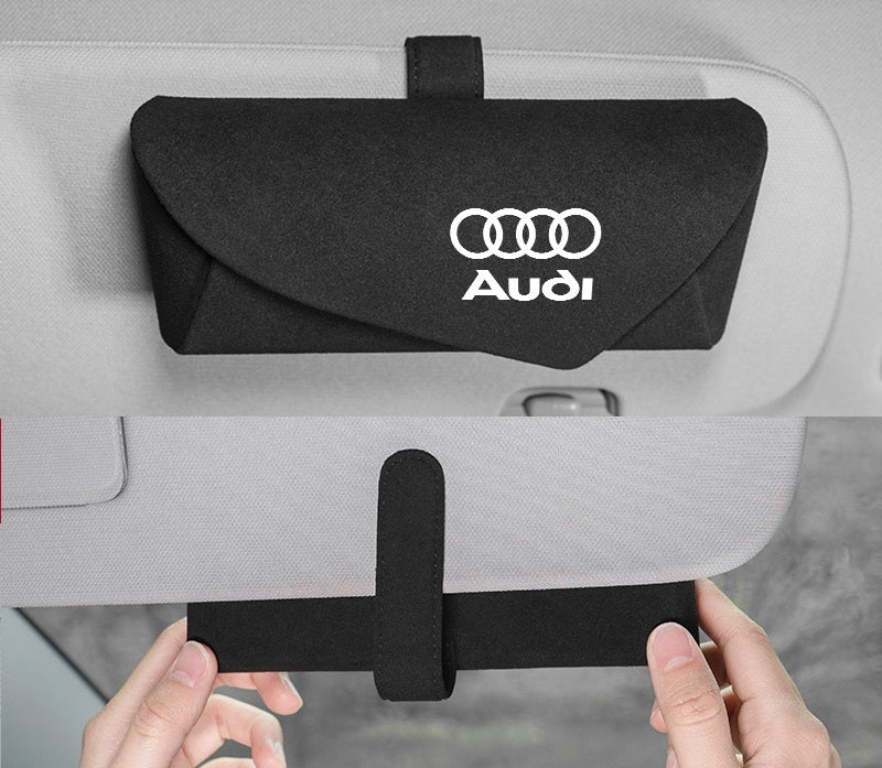 Луксозен автомобилен калъф за очила AUDI – магнитен монтаж за сенник