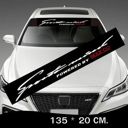 Стикер сенник за предно стъкло – спортен дизайн 135 x 20 см Sparco