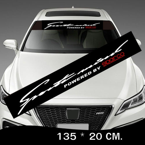 Стикер сенник за предно стъкло – спортен дизайн 135 x 20 см Sparco