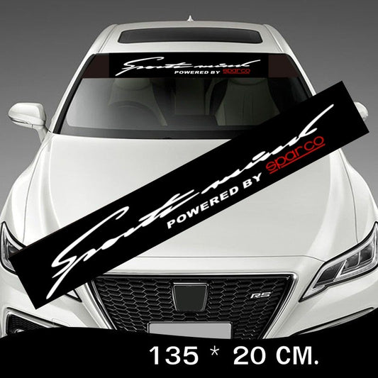 Стикер сенник за предно стъкло – спортен дизайн 135 x 20 см Sparco