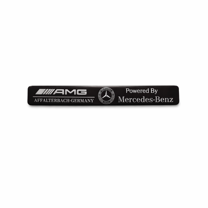 AMG метална емблема 10.7×1.3 см – Powered by Mercedes-Benz ЧЕРЕН