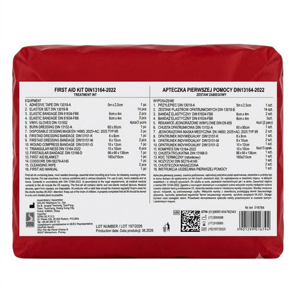 Аптечка за кола за първа помощ по DIN13164:2022