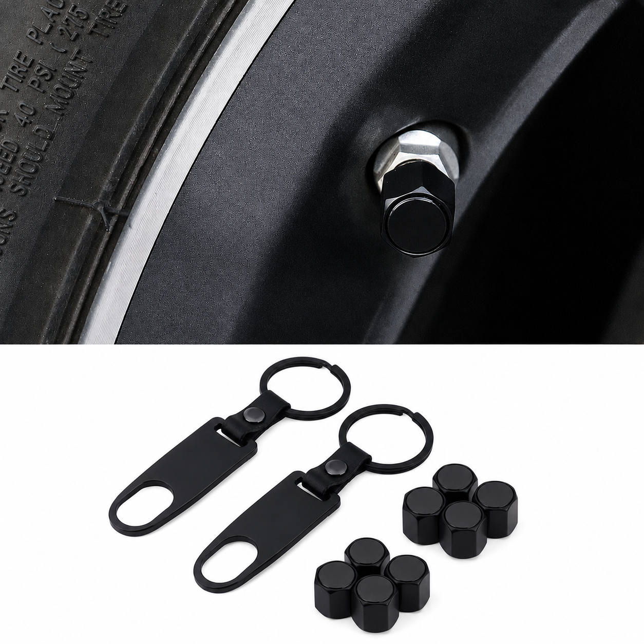 Капачки за вентили Mpower – Комплект 4 броя + ключ