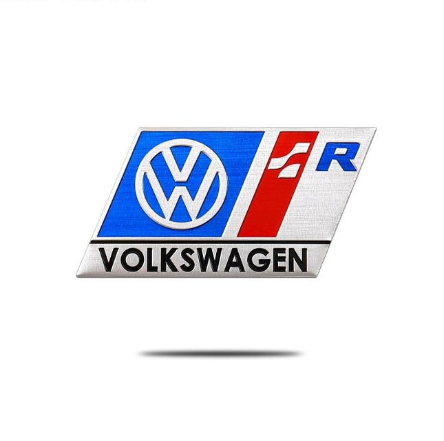 VW R Емблема Лепяща Алуминиева – Volkswagen Badge Син