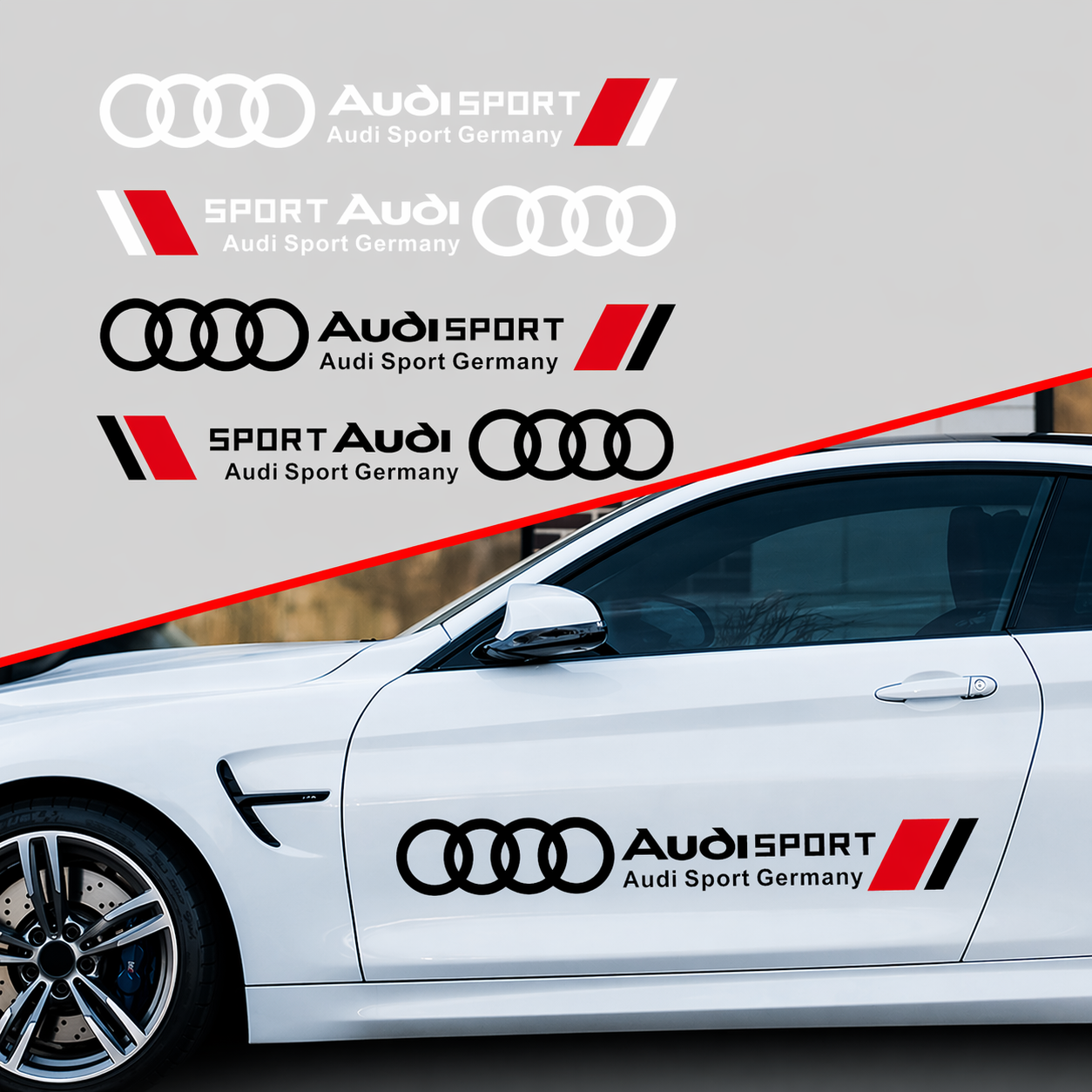 Стикер за врата Audi Sport – декоративно фолио (70 x 9.8 см)
