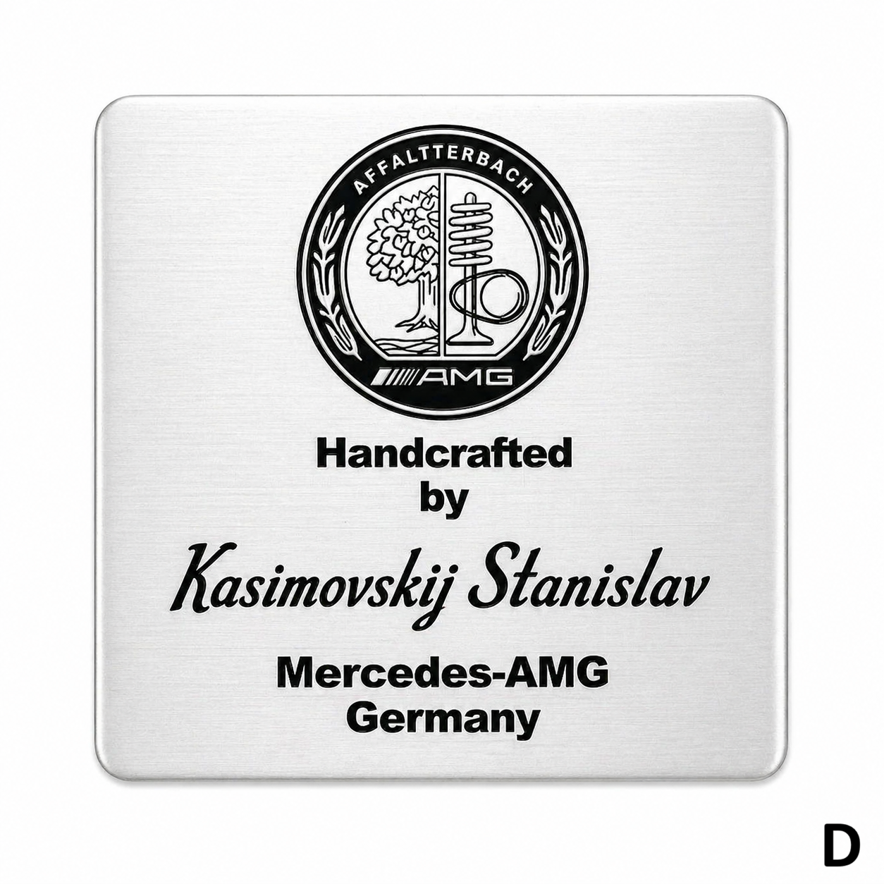 AMG Handcrafted by Michael Feest Емблема – Метална Лепяща Табелка D