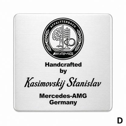 AMG Handcrafted by Michael Feest Емблема – Метална Лепяща Табелка D