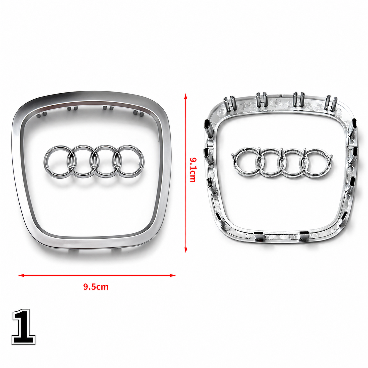 Емблема Audi за волан Airbag – декоративна лайсна за волан Сив №1
