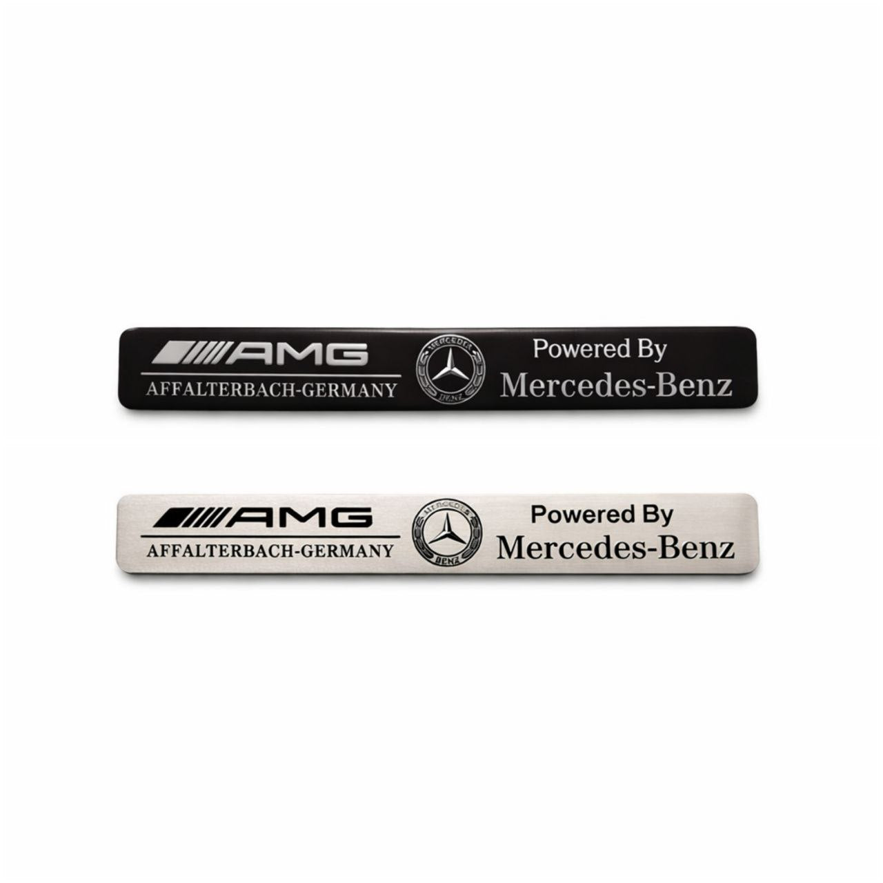 AMG метална емблема 10.7×1.3 см – Powered by Mercedes-Benz
