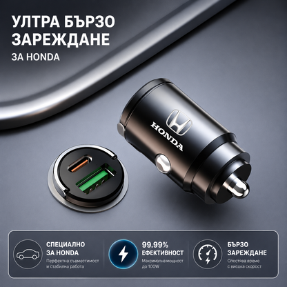 Автомобилно зарядно 100W с USB-C и USB – Бързо зареждане