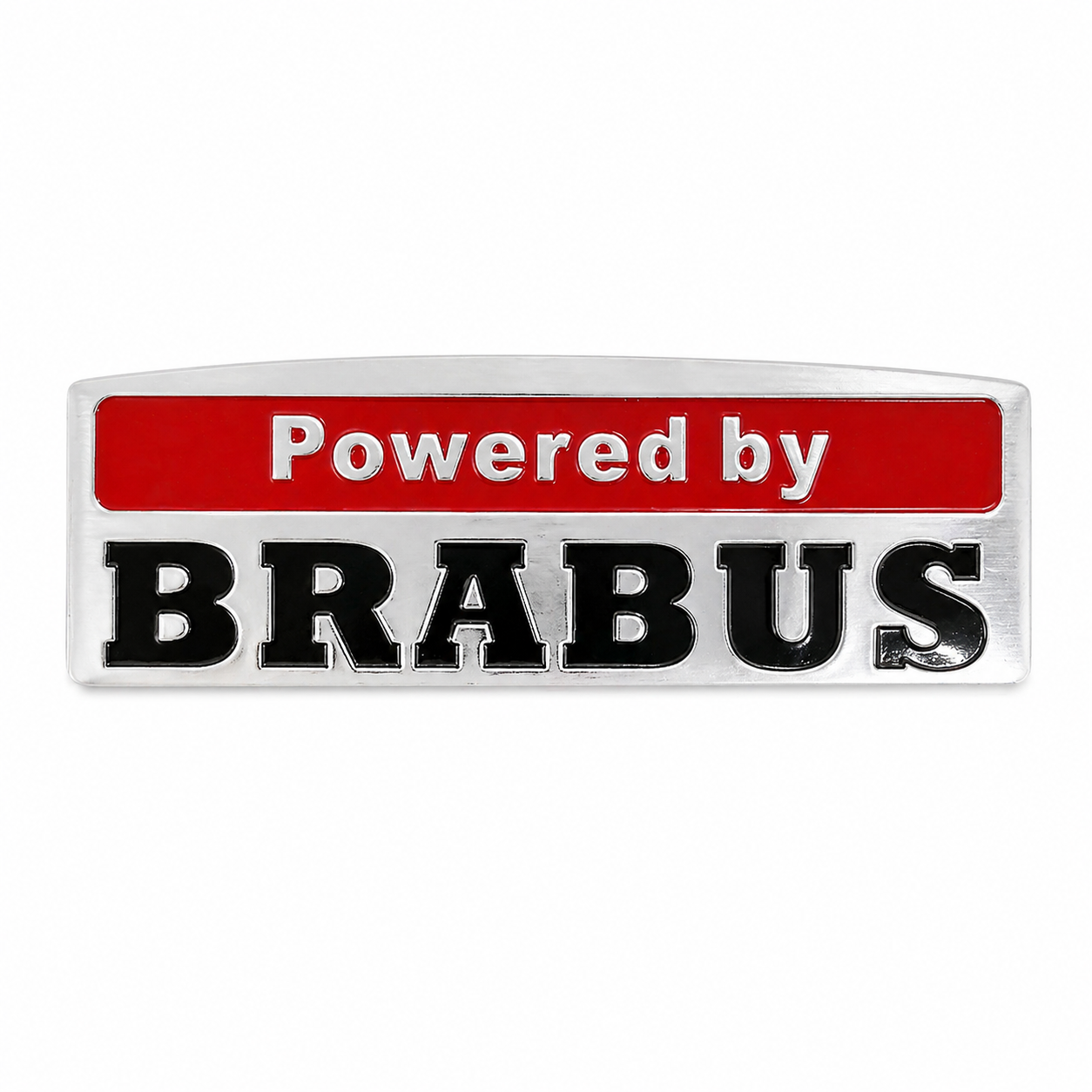 Алуминиева емблема Powered by BRABUS лепяща Сива 8х2.5см