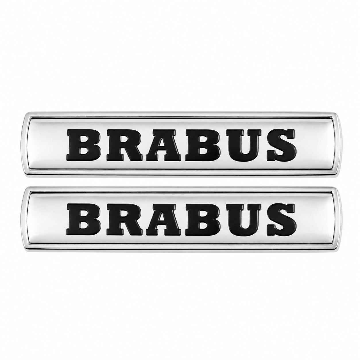 Алуминиева емблема BRABUS 700 / 800 / 900 лепяща 77x16 мм Brabus сива