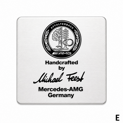 AMG Handcrafted by Michael Feest Емблема – Метална Лепяща Табелка E