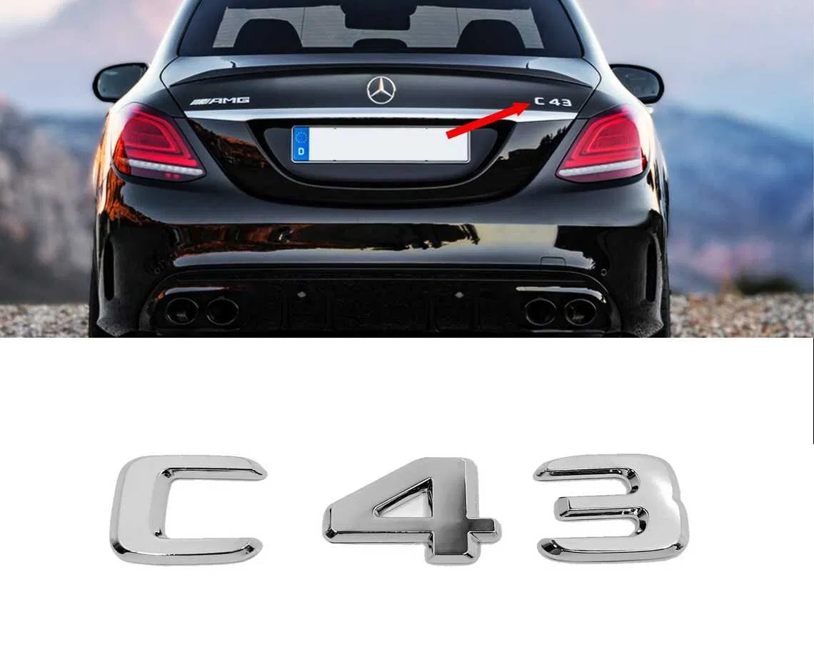 Емблема Mercedes C-Class за Заден Капак Сребрист хром