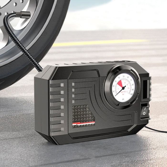 Автомобилен компресор за гуми C3011-2 – 12V, 60W, 90 PSI с манометър