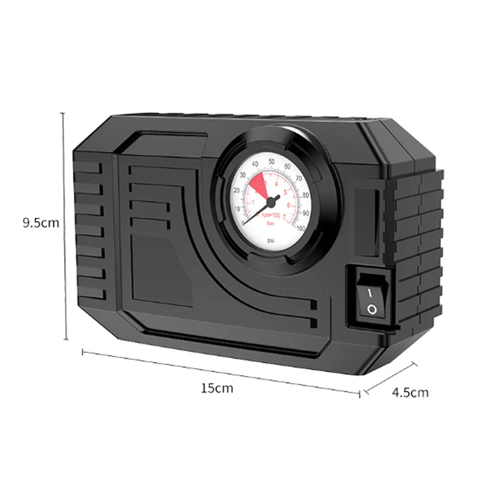 Автомобилен компресор за гуми C3011-2 – 12V, 60W, 90 PSI с манометър