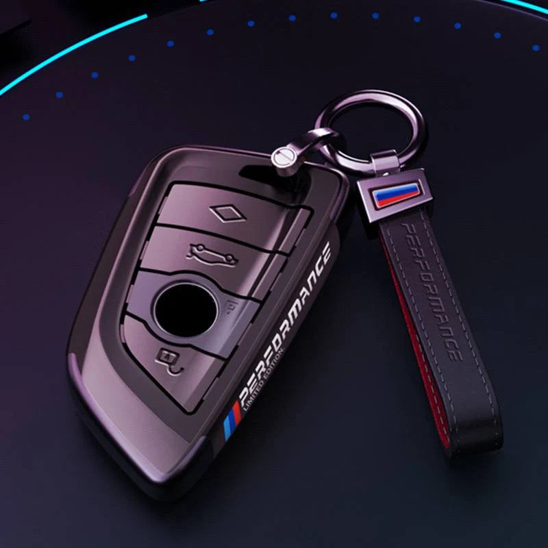 Калъф за автомобилен ключ BMW M Performance – син с ключодържател