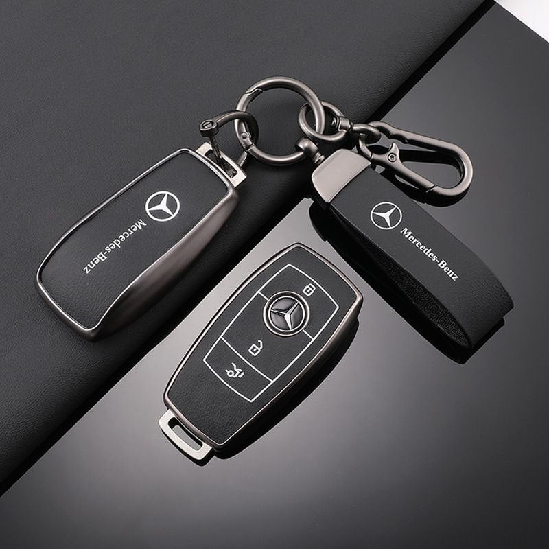 Луксозен Калъф за автомобилен ключ Mercedes ЧЕРЕН