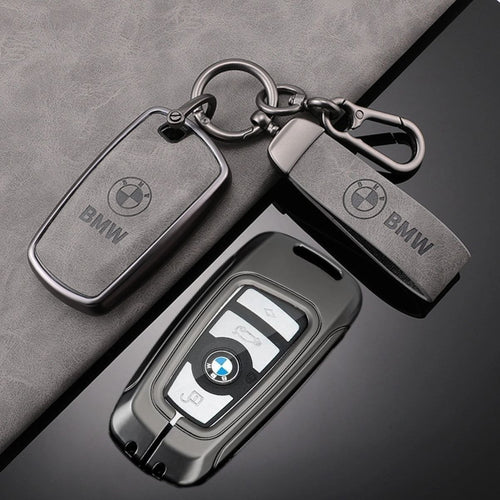 Луксозен BMW калъф за ключ с метален корпус и ключодържател