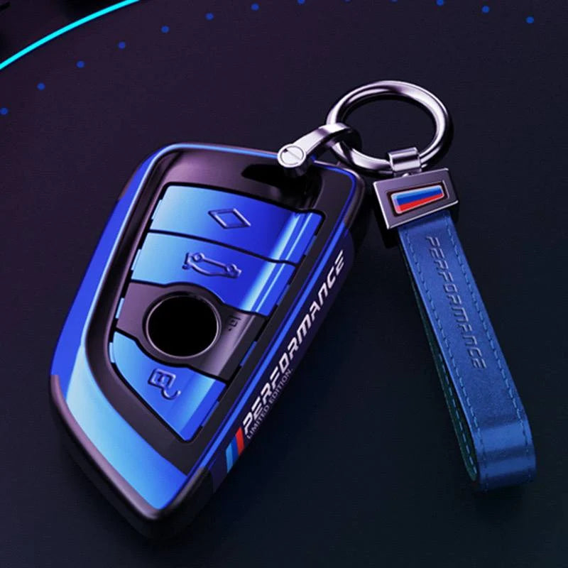 Калъф за автомобилен ключ BMW M Performance – син с ключодържател