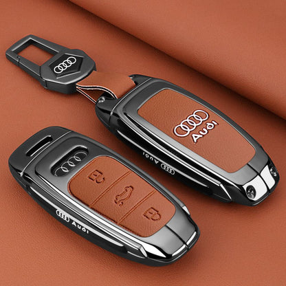 Калъф за автомобилен ключ AUDI – метален корпус и кожа