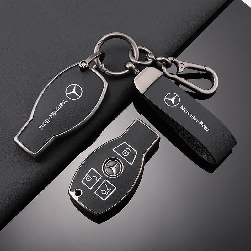 Луксозен Калъф за автомобилен ключ Mercedes ЧЕРЕН