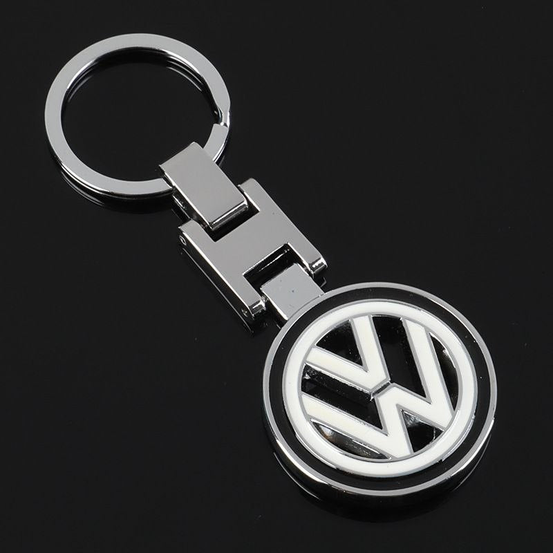 Метален ключодържател Volkswagen VW с въртяща се емблема ЧЕРЕН