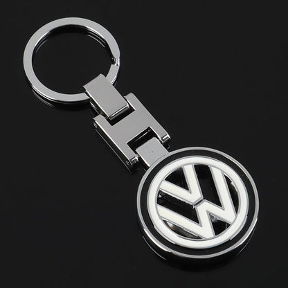 Метален ключодържател Volkswagen VW с въртяща се емблема ЧЕРЕН