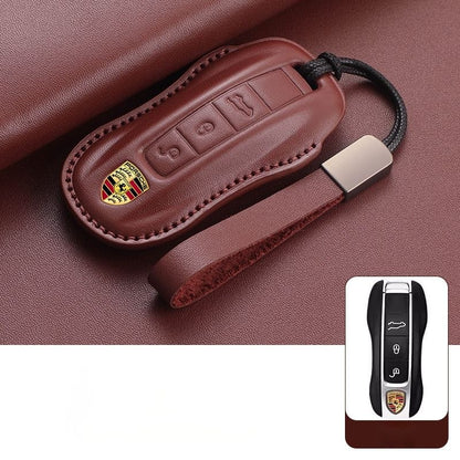 Porsche Кожен Калъф За Ключ БОРДО