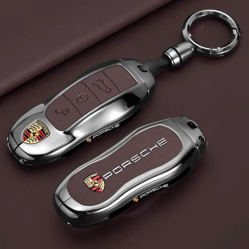 Калъф за ключ Porsche – метал и кожа, премиум изработка КАФЯВ " B "