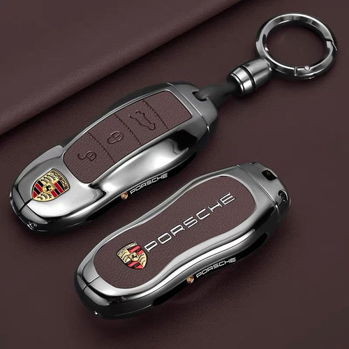 Калъф за ключ Porsche – метал и кожа, премиум изработка КАФЯВ " B "