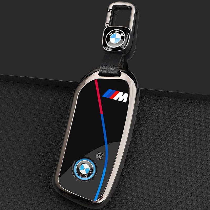 Калъф за ключ BMW M – метален корпус със стъклен гръб + ключодържател ЧЕРЕН