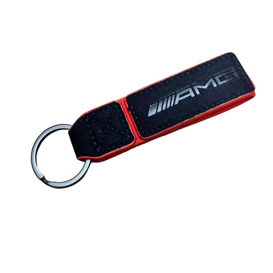 Луксозен AMG Ключодържател – Алкантара & Кожа ЧЕРВЕНО