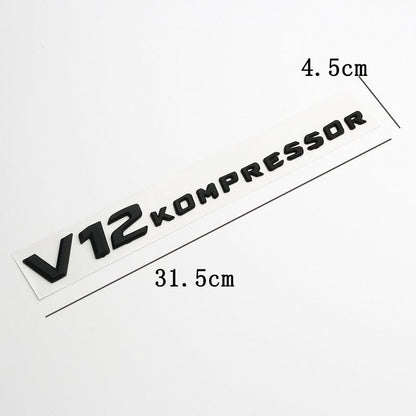Емблема V8 / V12 Kompressor за калник Mercedes-Benz – Черна / Хром V12 ЧЕРНА