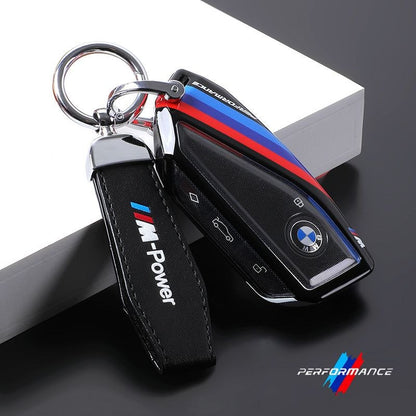 Спортен калъф за ключ BMW M Performance с кожен ключодържател