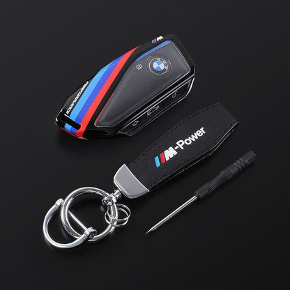 Спортен калъф за ключ BMW M Performance с кожен ключодържател