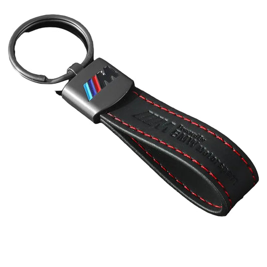 BMW M Power кожен ключодържател – черен с червен шев