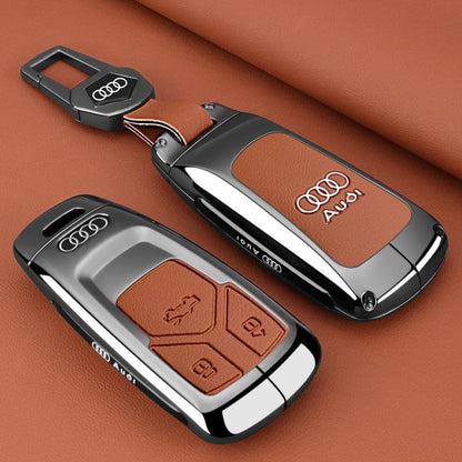 Калъф за автомобилен ключ AUDI – метален корпус и кожа