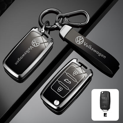 Метален Калъф за ключ Volkswagen + ключодържател – гланцов премиум дизайн E